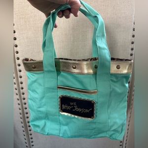 Rare Betsey Johnson handbag cute retro teal cheetah good condition